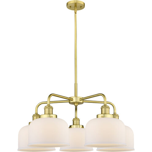 Bell 5 Light 26 inch Satin Gold Chandelier Ceiling Light
