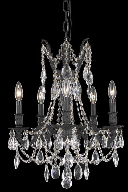 Rosalia 5 Light 18 inch Dark Bronze Dining Chandelier Ceiling Light in Royal Cut