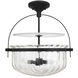 Denmar 4 Light 18 inch Matte Black Covertible SemiFlush Ceiling Light