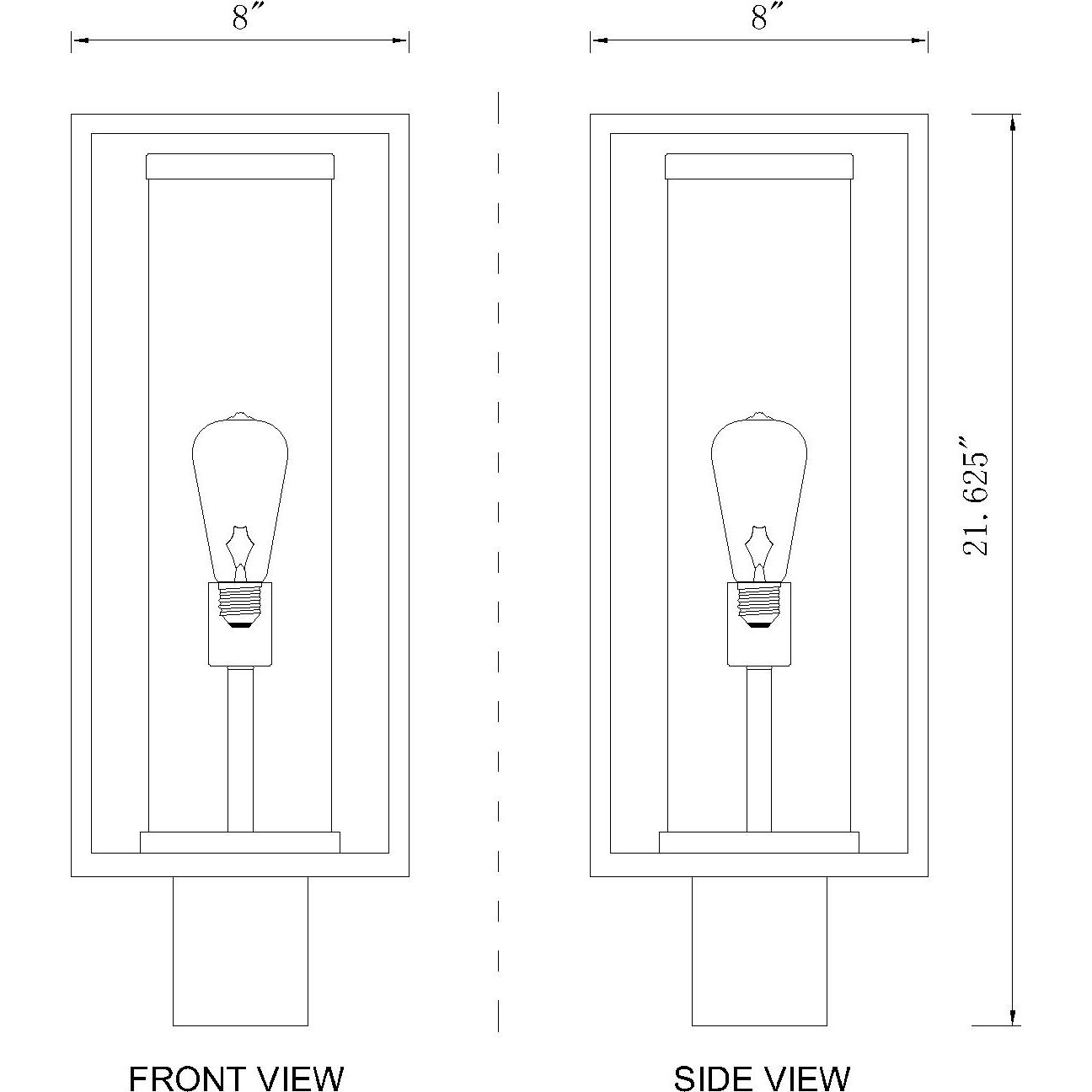 Dunbroch 1 Light 21.75 inch Deep Bronze and Outdoor Brass Outdoor Post Mount Fixture