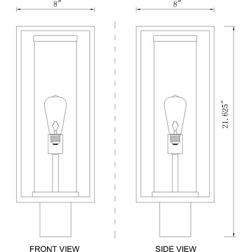 Dunbroch 1 Light 21.75 inch Deep Bronze and Outdoor Brass Outdoor Post Mount Fixture