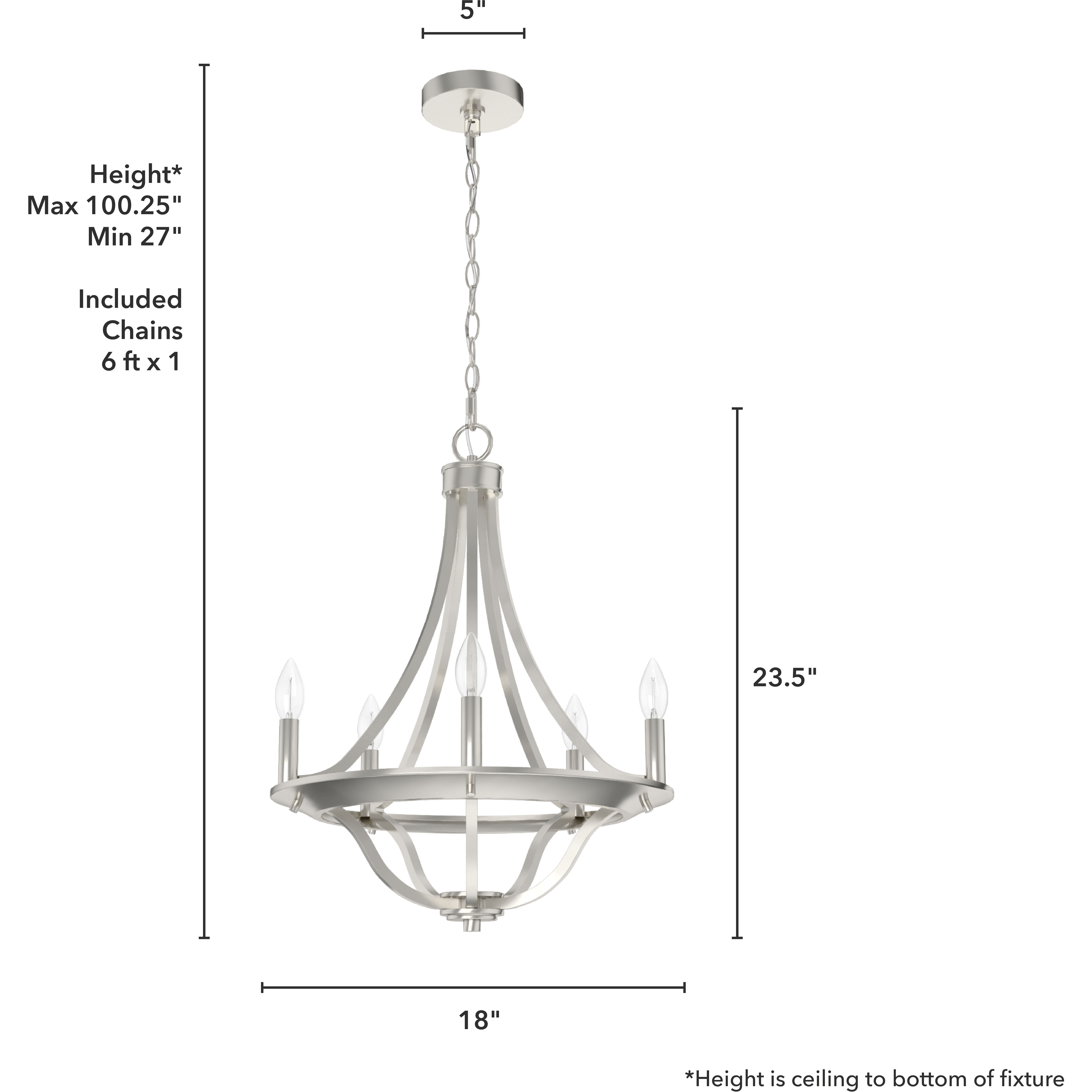 5 foot chandelier cheap