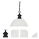 Shark 1 Light 14 inch Matte Black Pendant Ceiling Light in White Linen Glass, 4.67