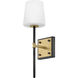 Saunders 1 Light 4.75 inch Black with Lacquered Brass Interior Wall Mount Wall Light