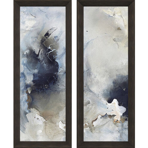 Abstract Blue and Brown and Orange and White Framed Art