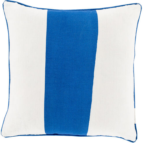 Linen Stripe 18 inch Cream, Dark Blue Pillow Kit