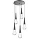 Rain Drop LED 19.3 inch Matte Black Chandelier Ceiling Light in 3000K LED, Multi-Port