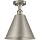 Edison Cone 1 Light 12 inch Brushed Satin Nickel Semi-Flush Mount Ceiling Light
