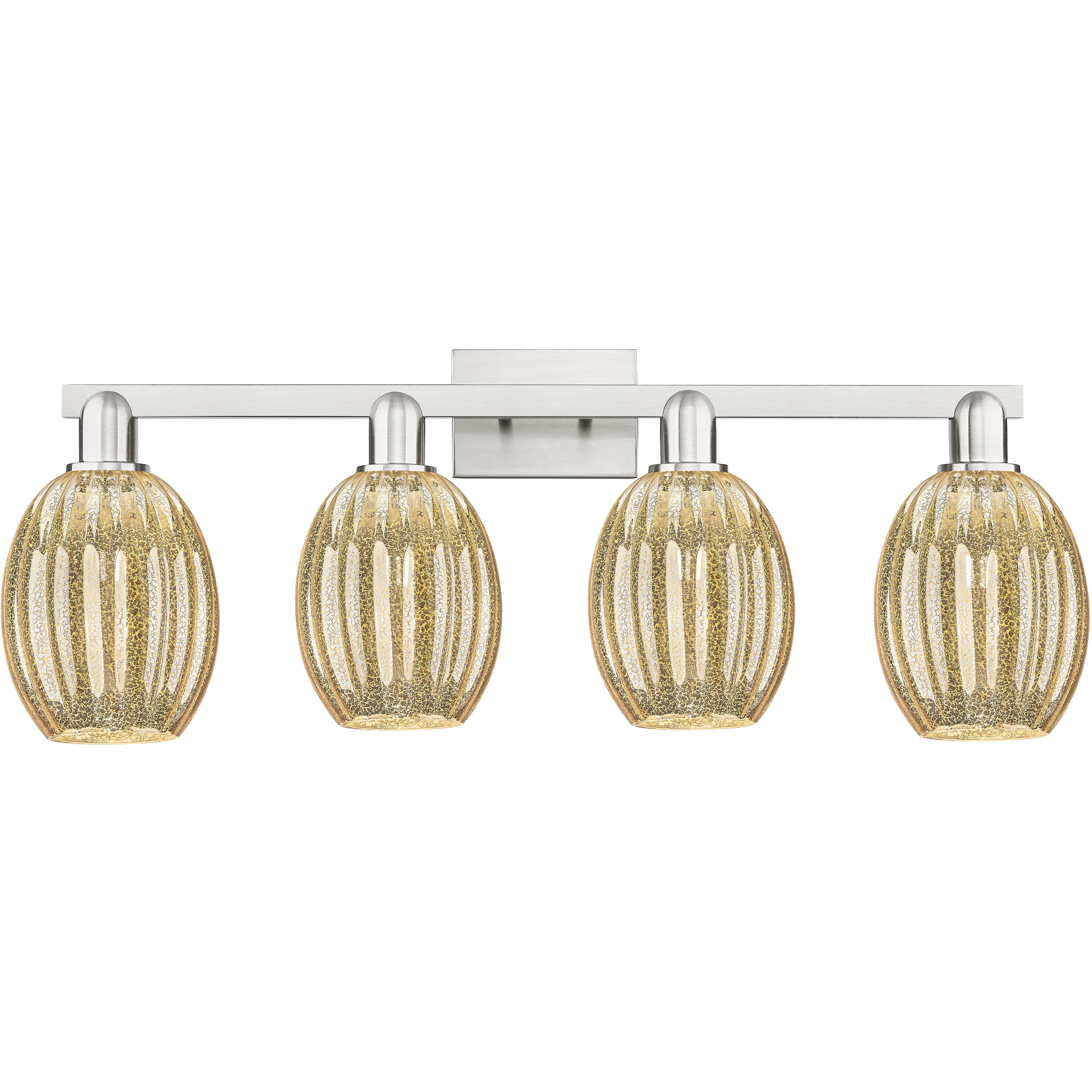 Preston 4 Light 36 inch Brushed Satin Nickel Bath Vanity Light Wall Light in Mercury Glass