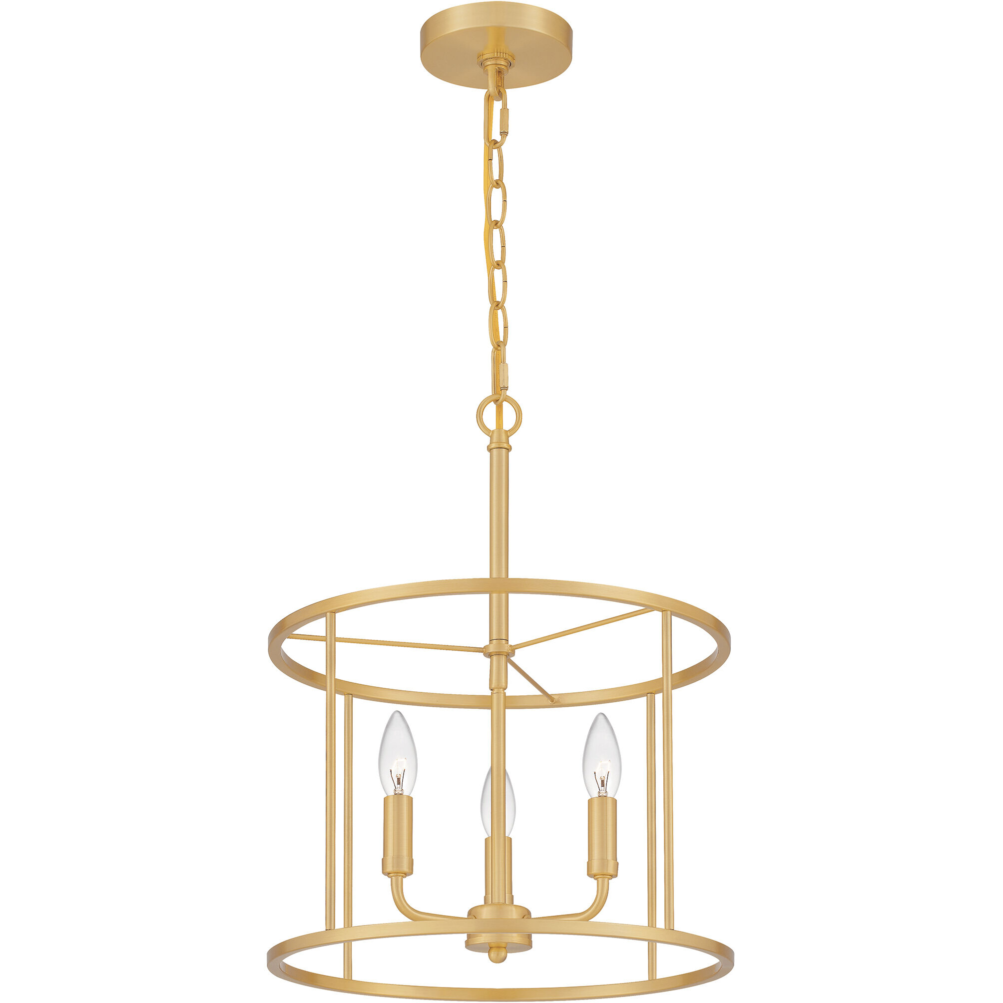 Abner 3 Light 14 inch Aged Brass Pendant Ceiling Light