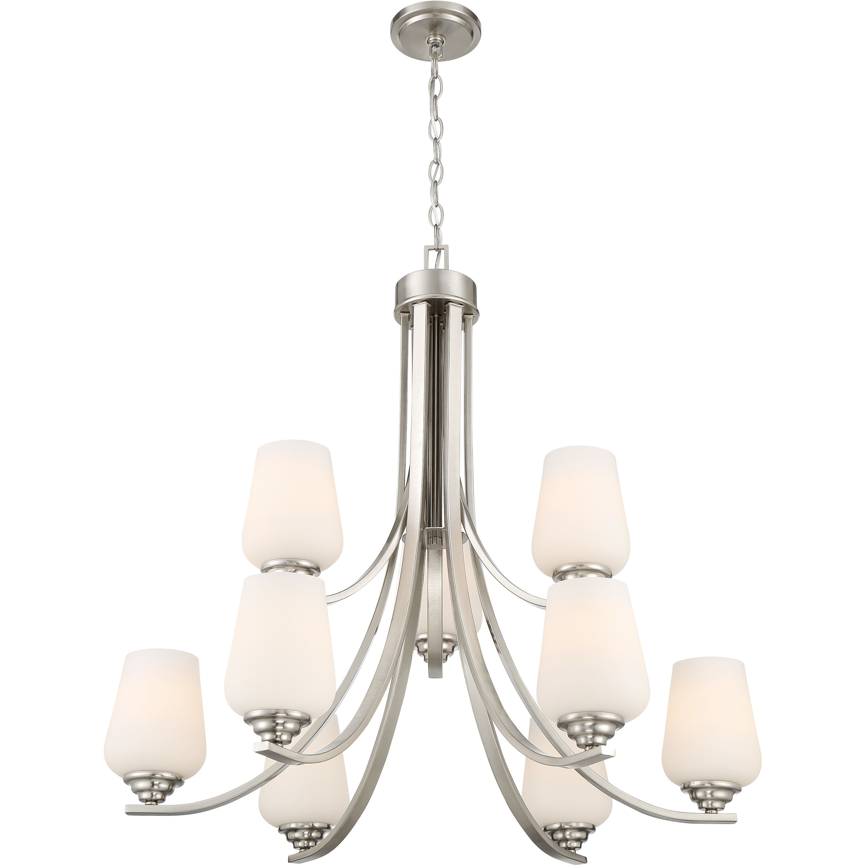 Shyloh 9 Light 31.38 inch Brushed Nickel Chandelier Ceiling Light