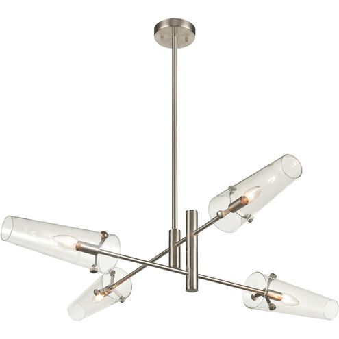 Valante 4 Light 49 inch Satin Nickel with Clear Chandelier Ceiling Light