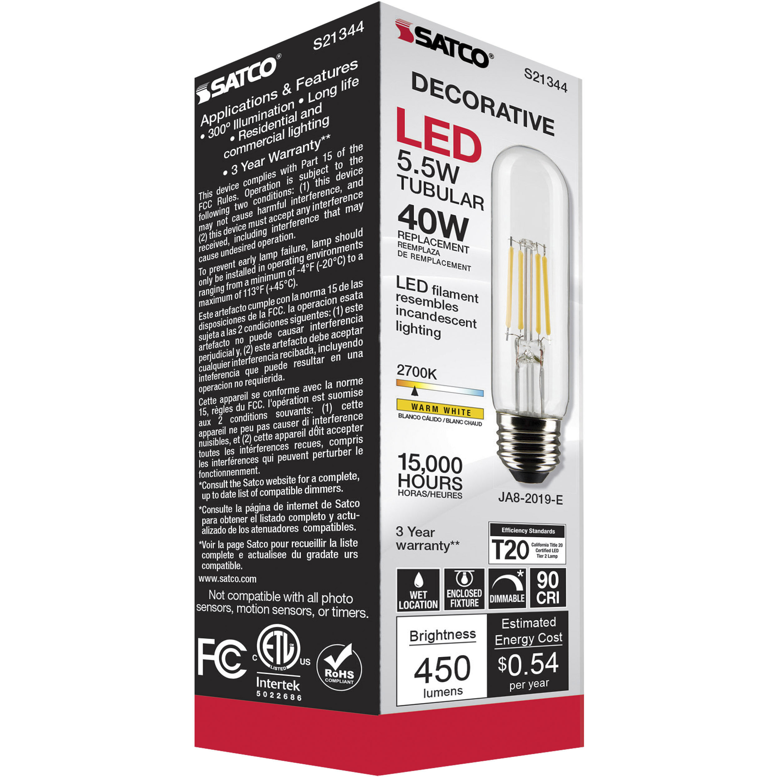 Lumos LED Medium Medium 5.50 watt 2700K LED Filament