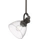 Yep Hines 1 Light 6.88 inch Rubbed Bronze Pendant Ceiling Light in Seeded Glass