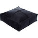 Cotton Velvet 24 X 24 inch Black Pillow Cover, Square