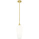 Edison Chelsea 1 Light 8 inch Satin Gold Mini Pendant Ceiling Light in White Glass