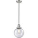 Franklin Restoration Beacon 1 Light 8 inch Polished Nickel Mini Pendant Ceiling Light in Incandescent, Seedy, Franklin Restoration
