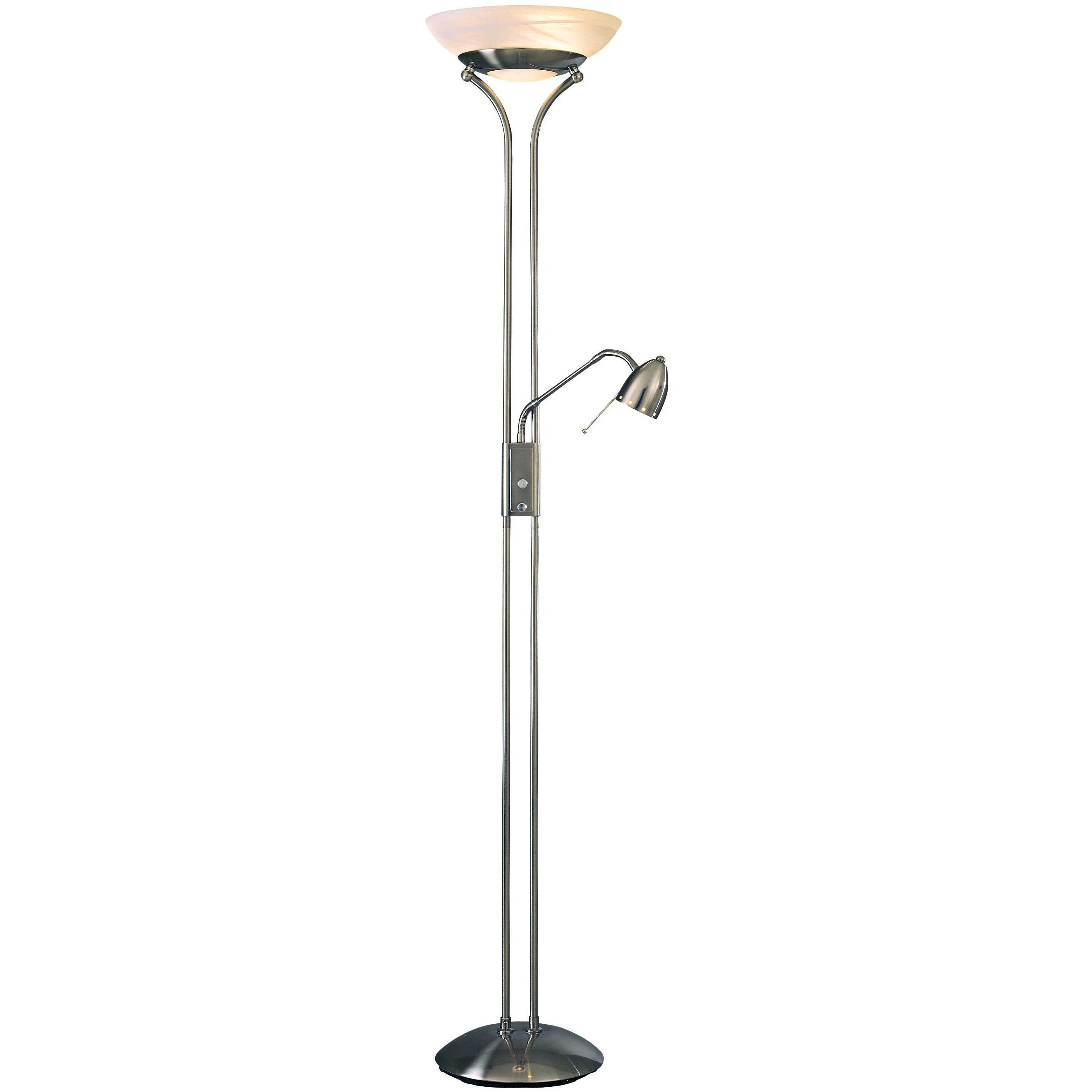 George Kovacs P256 084 George s Reading Room 72.5 inch 10 watt Brushed Nickel Torchiere Portable Light with Reading Lamp