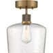 Port Nine LED 9 inch Antique Brushed Brass Semi-Flush Ceiling Light