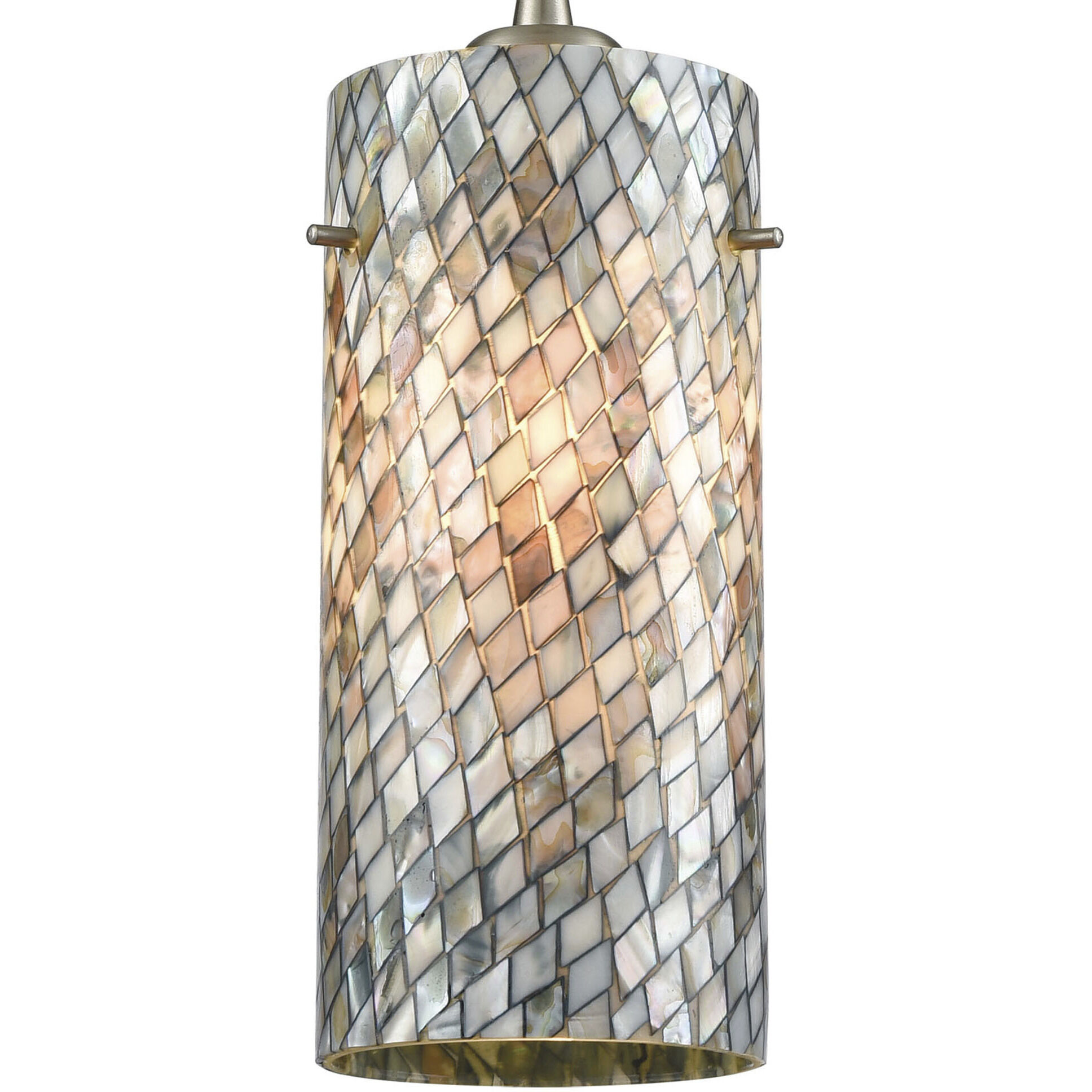 Capri 1 Light 5 inch Gray with Satin Nickel Mini Pendant Ceiling Light