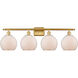Ballston Farmhouse Chicken Wire 4 Light 36 inch Satin Gold Bath Vanity Light Wall Light, Ballston