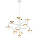 Tubular LED 29.38 inch Matte White W/Honey Gold Chandelier Ceiling Light