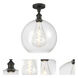 Edison Athens 1 Light 11.75 inch Oil Rubbed Bronze Semi-Flush Mount Ceiling Light in Clear Glass