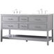 Sinclaire 60 X 22 X 34 inch Gray Vanity Sink Set