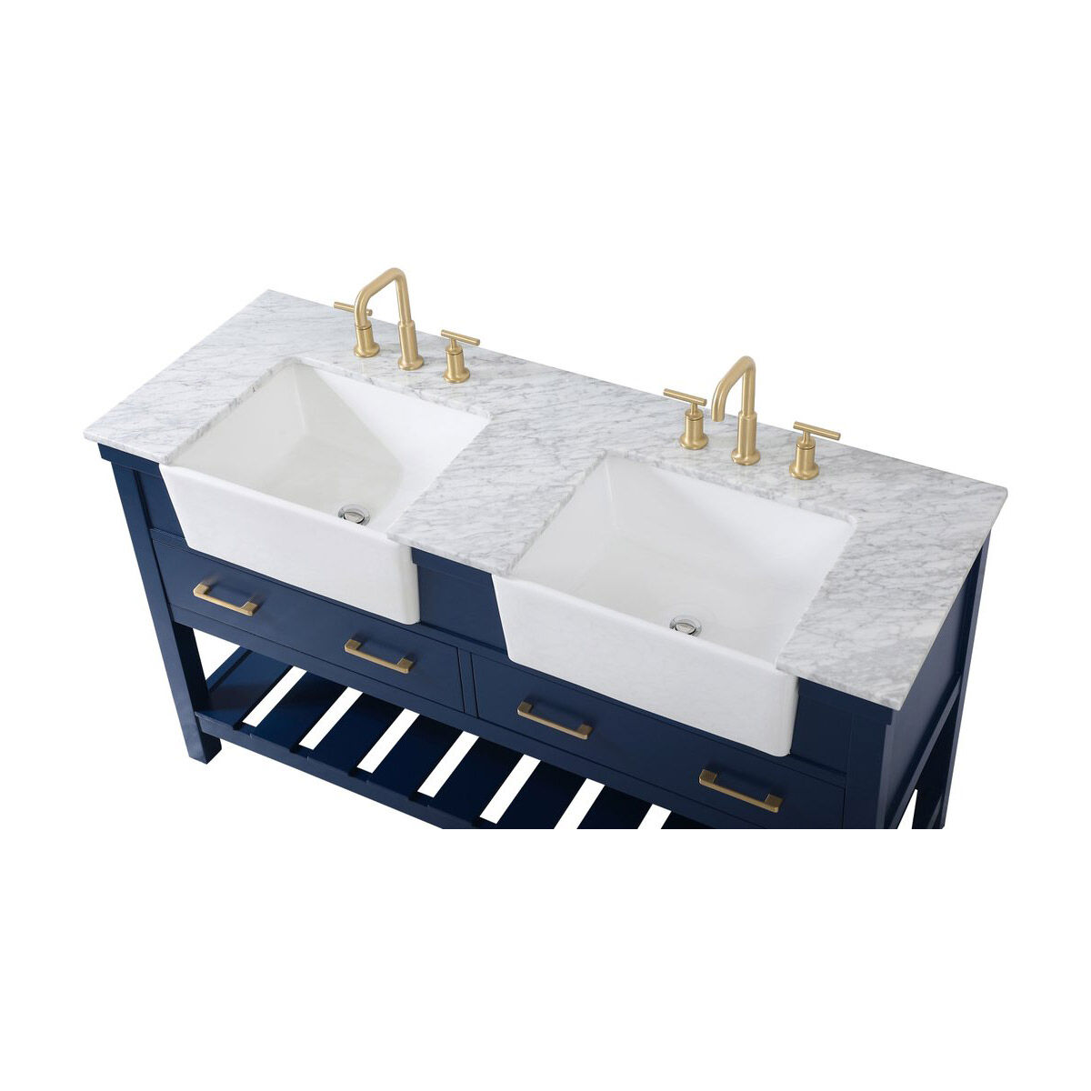 Clement 60 X 22 X 34.13 inch Blue Bathroom Vanity Cabinet