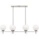 Medina 6 Light 39 inch Satin Nickel Linear Chandelier Ceiling Light