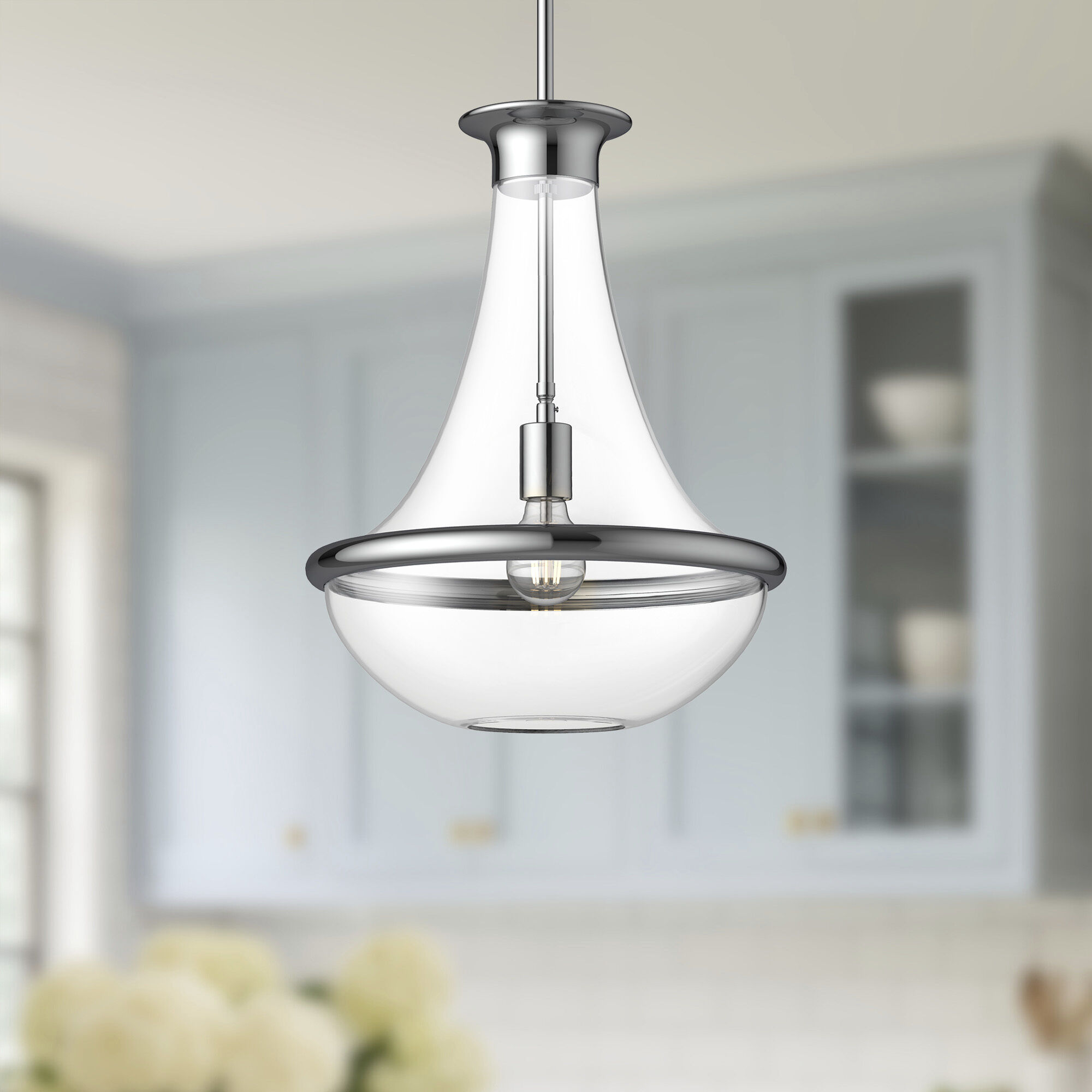 Alora Mood Marcel Pendant Ceiling Light in Chrome
