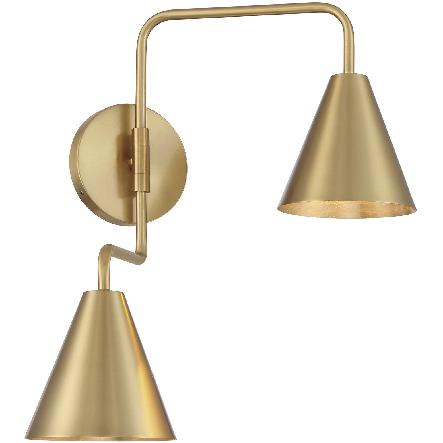 Modern 60.00 watt Natural Brass Adjustable Wall Sconce Wall Light
