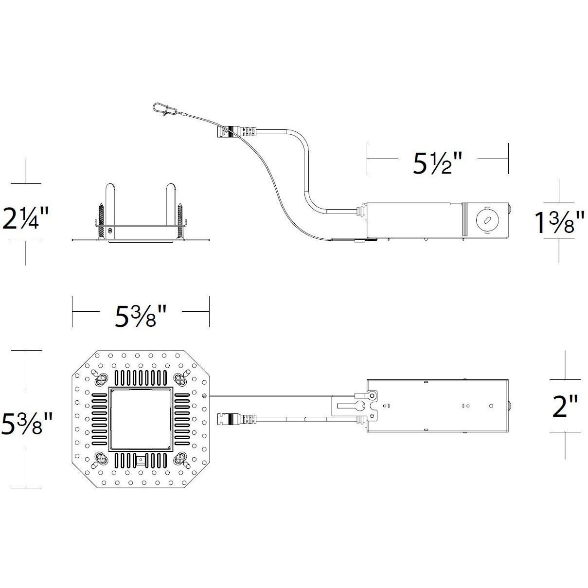FQ Galvanized Steel Recessed Housing, 2" Housing