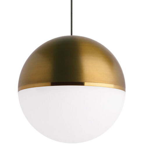 Sean Lavin Akova 1 Light 12 Aged Brass Low-Voltage Pendant Ceiling Light in MonoRail, Aged Brass/Bright Brass, Integrated LED
