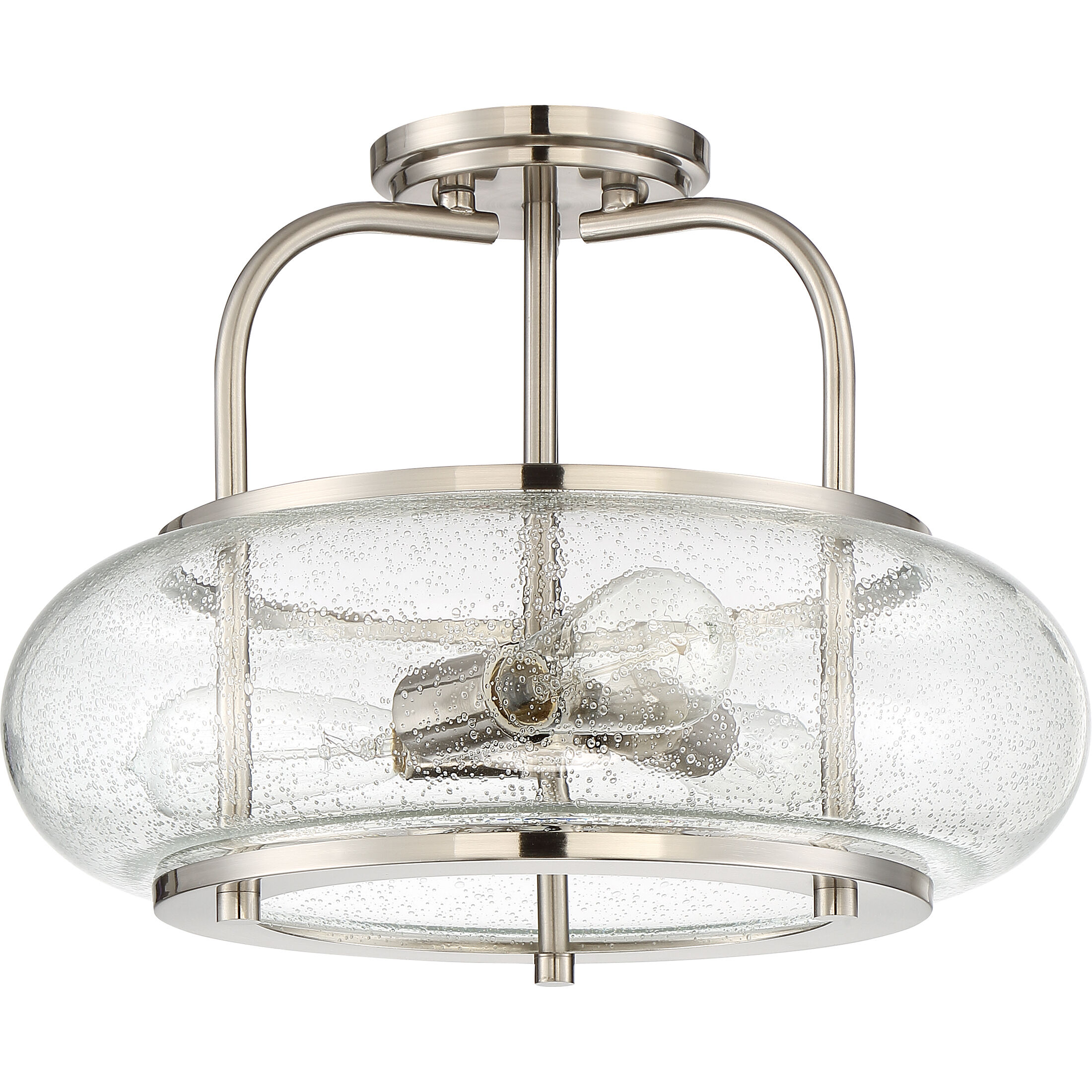 Trilogy 3 Light 16 inch Brushed Nickel Semi-Flush Mount Ceiling Light