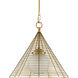 Nadir 1 Light 16 inch Antique Brass/Frosted Glass Pendant Ceiling Light