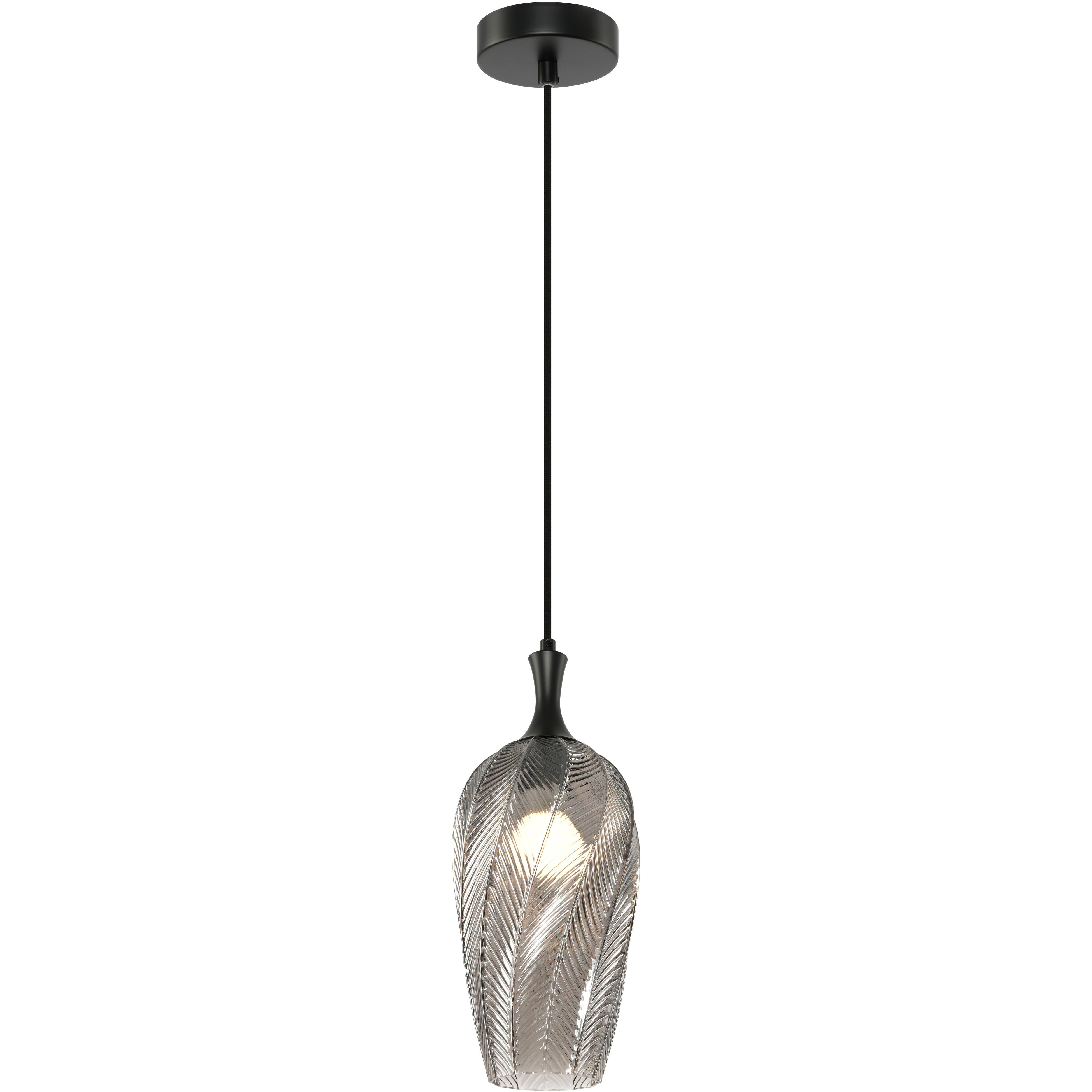 Eesha 1 Light 6.25 inch Matte Black and Smoked Glass Pendant Ceiling Light