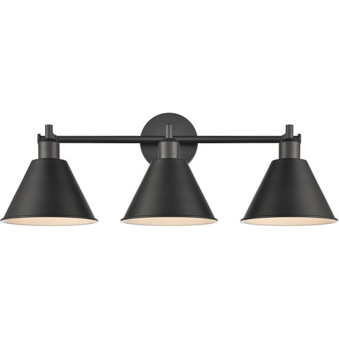 Abbington 3 Light 28 inch Matte Black Vanity Light Wall Light