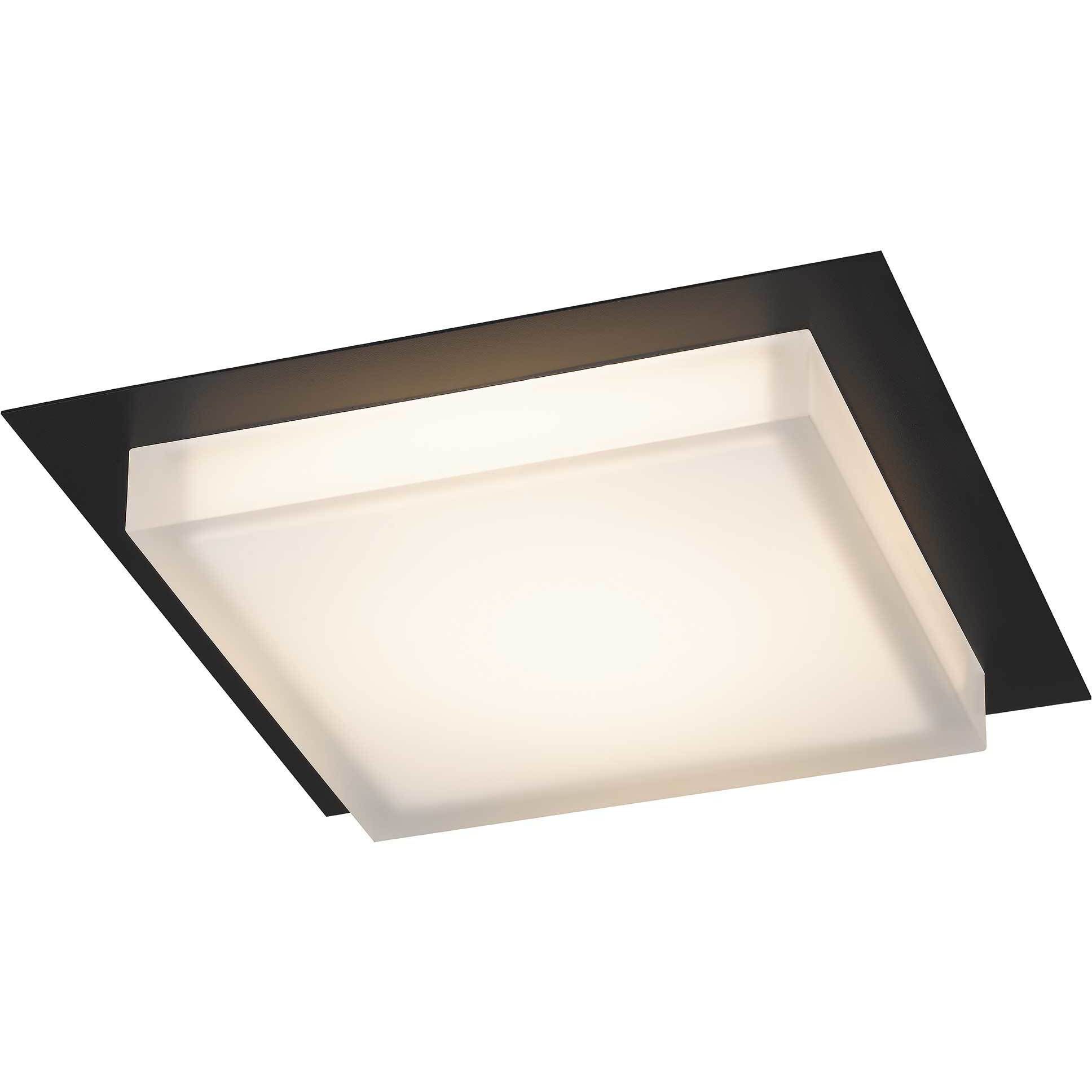 Foursquare LED 14 inch Sand Black Outdoor Flush Mount