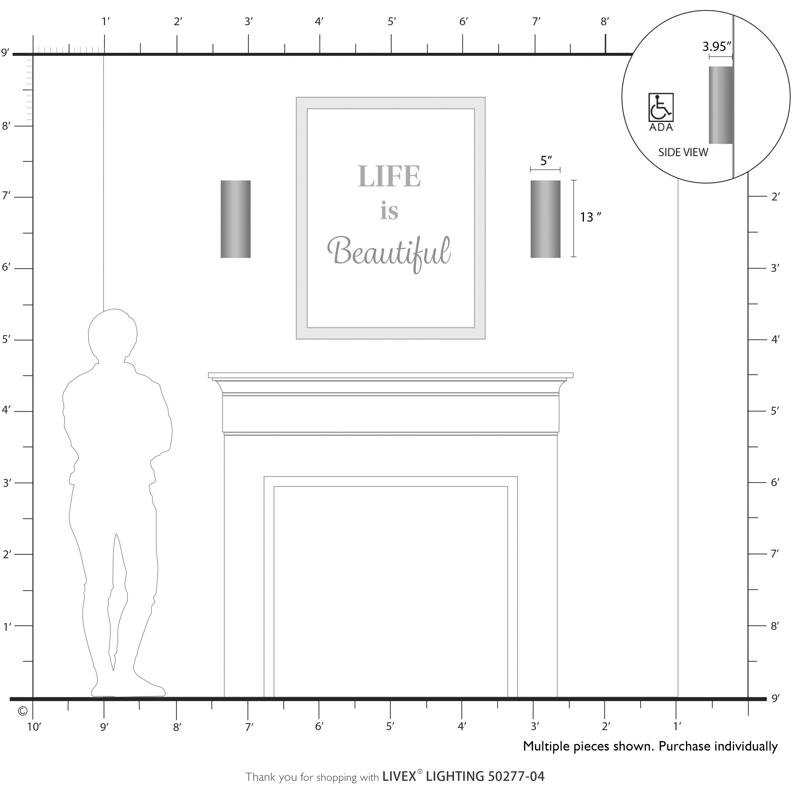 Bainbridge 2 Light 5 inch Black ADA Wall Sconce Wall Light