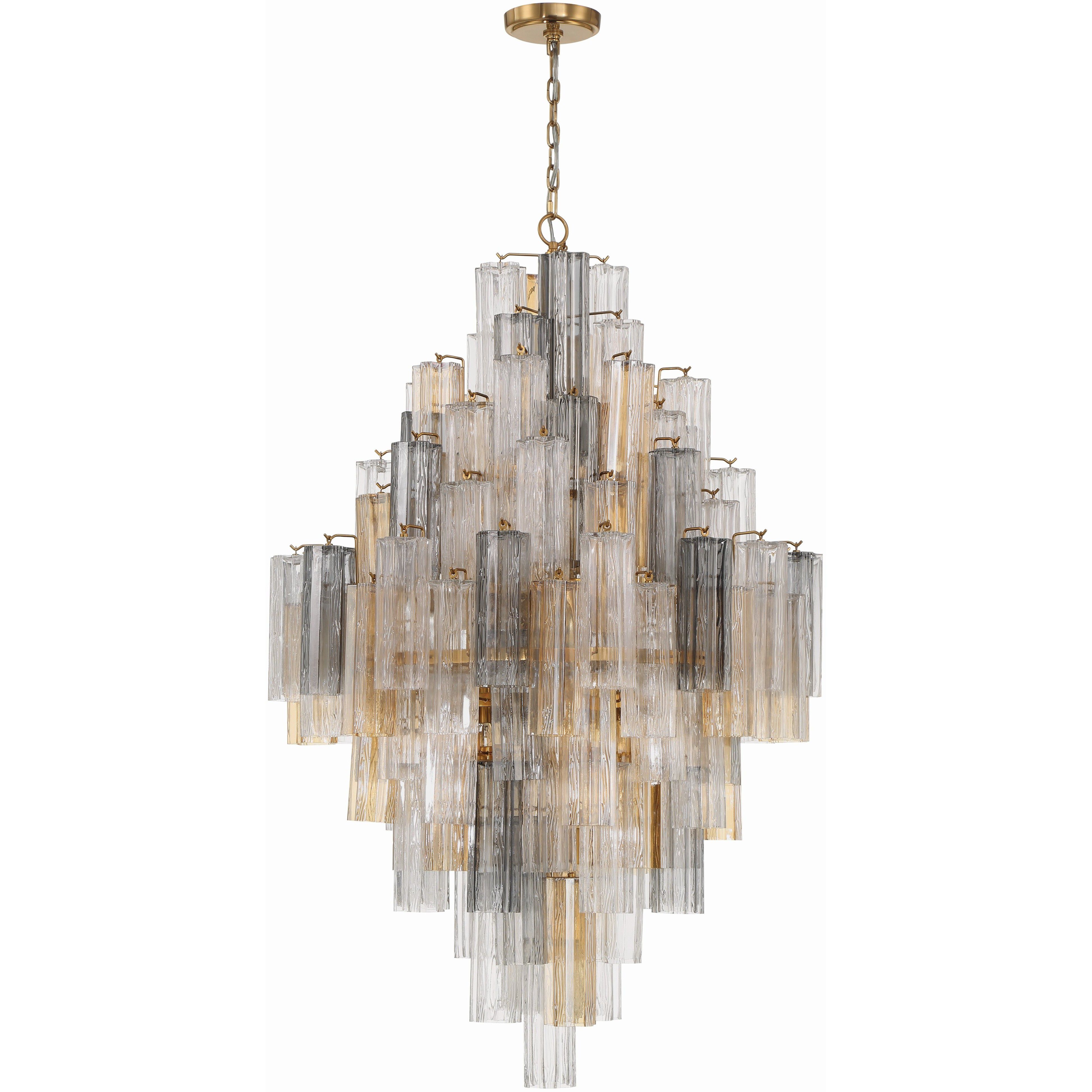 Addis 20 Light 31.5 inch Aged Brass Chandelier Ceiling Light in Autumn