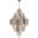 Addis 20 Light 31.5 inch Aged Brass Chandelier Ceiling Light in Tronchi Glass Autumn