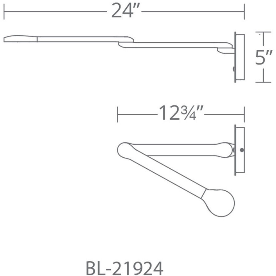 Reflex 1 inch 8 watt Black Headboard Light Wall Light