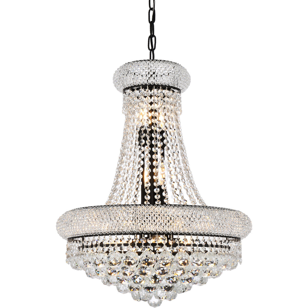 Primo 14 Light 20 inch Black and Clear Chandelier Ceiling Light