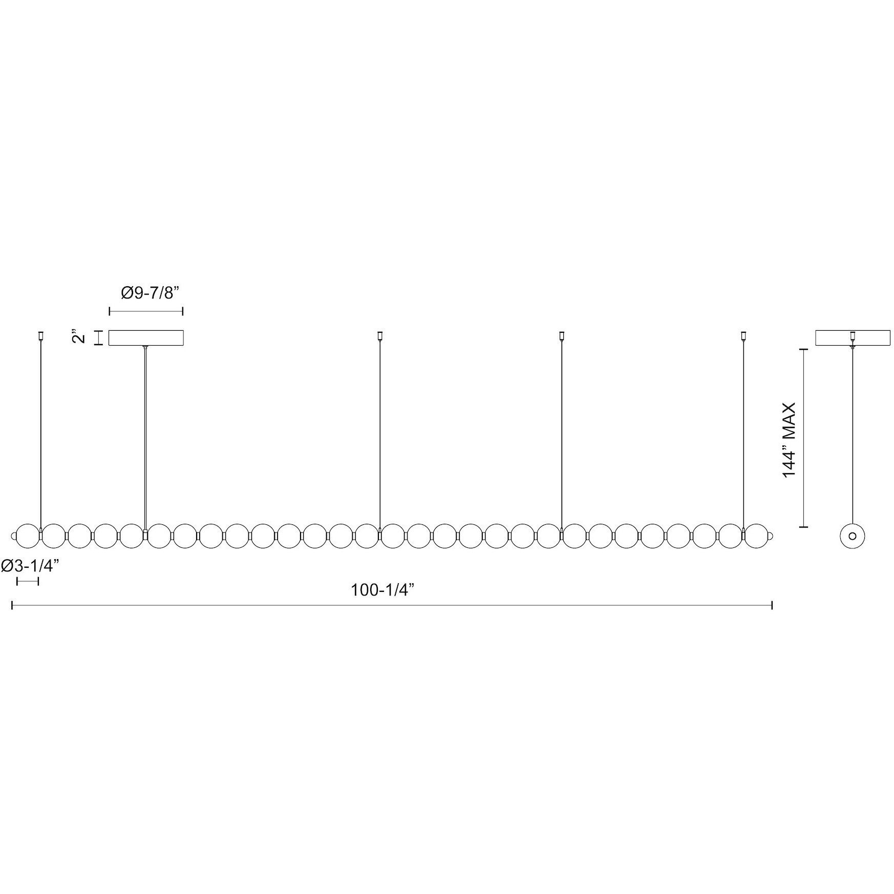 Akoya LED 3.25 inch Chrome Chandelier Ceiling Light