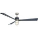 Nauticus 65 inch Brushed Nickel Wet with Navy Blades Smart Indoor/Outdoor Ceiling Fan