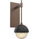 Cabochon LED 9.2 inch Burnished Bronze with Black Marble Sconce Wall Light in 3000K LED, Amber, Tempo