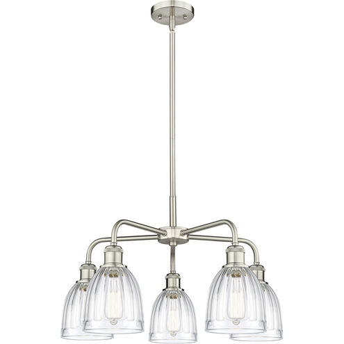 Brookfield 5 Light 23.75 inch Satin Nickel Chandelier Ceiling Light in Clear