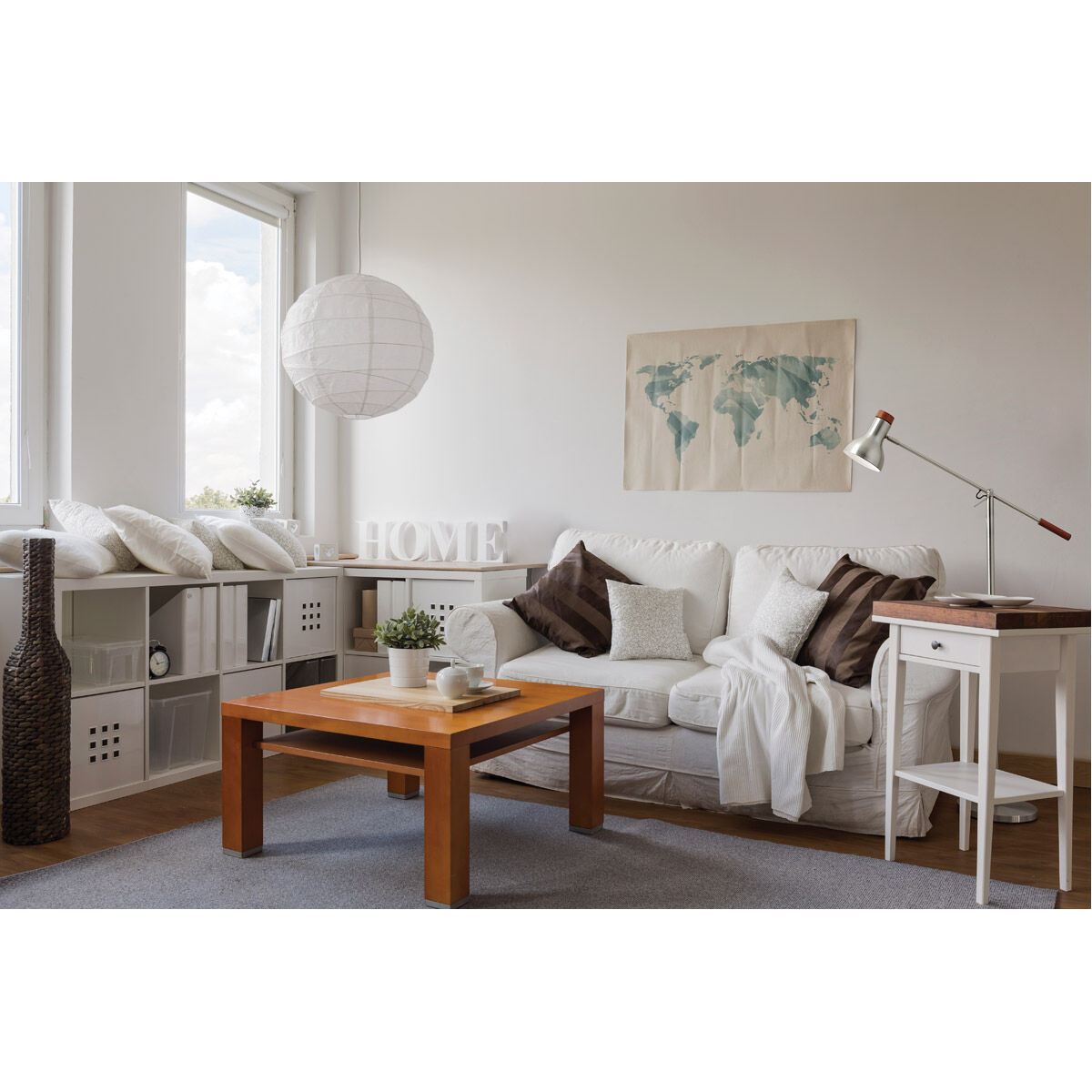 Orb 1 Light 19 inch Natural Medium Pendant Ceiling Light