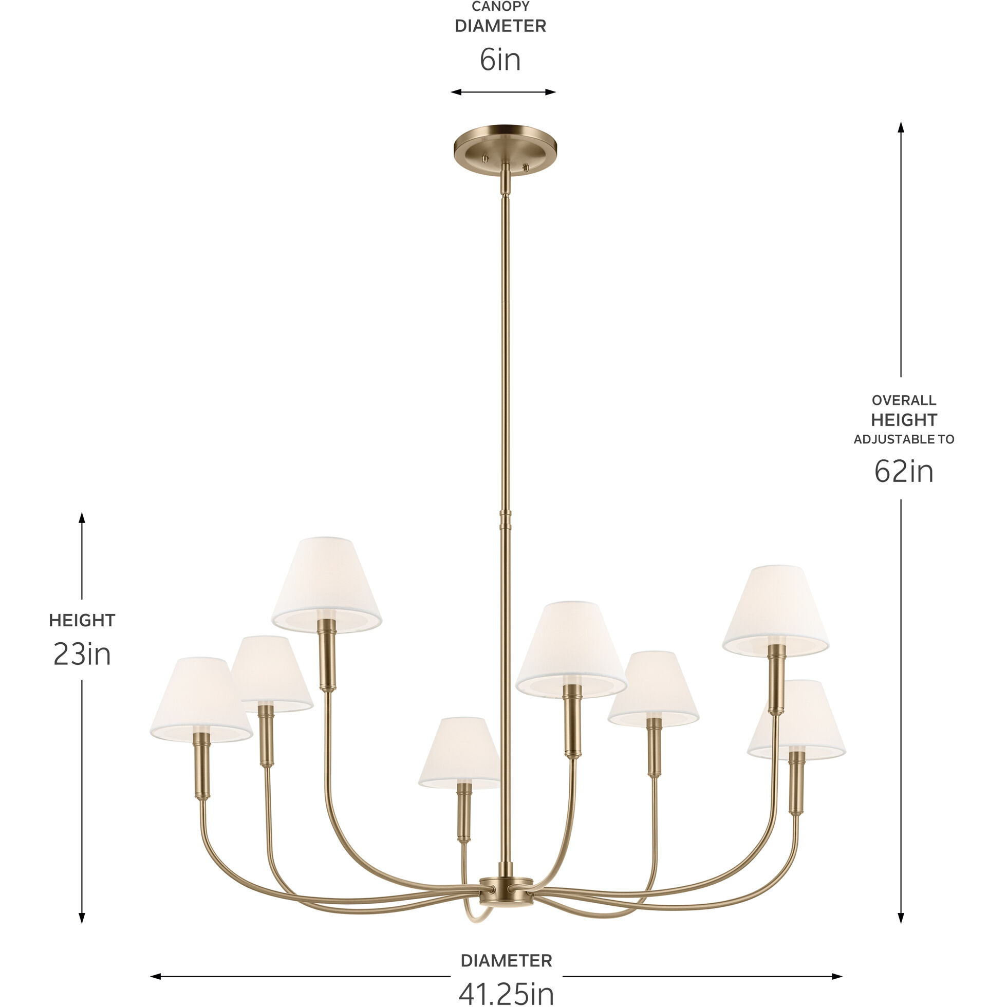 Eadie 8 Light Champagne Bronze Chandelier Foyer Ceiling Light